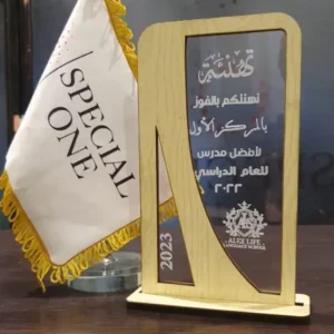 Trohphée Bois Plexiglas Verre